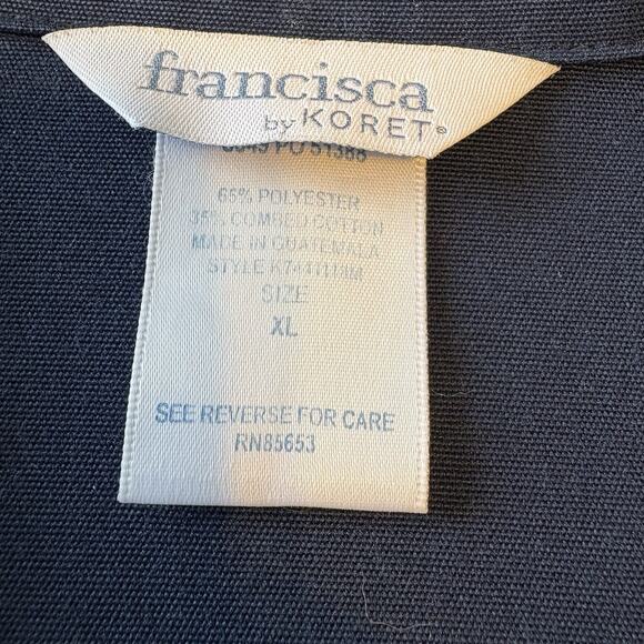 Koret Francisca Jacket Womens XL Navy Blue Thin Windbreaker - Picture 2 of 7